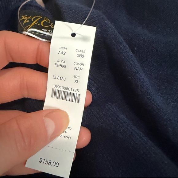 J crew navy blue Cashmere crewneck sweater - Picture 2 of 2
